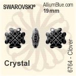 Swarovski Clover Pendant (6764) 19mm - Clear Crystal