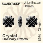 Swarovski Clover Pendant (6764) 19mm - Crystal Effect