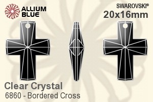 スワロフスキー Bordered Cross ペンダント (6860) 20x16mm - クリスタル