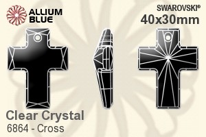 Swarovski Cross Pendant (6864) 40x30mm - Clear Crystal - Click Image to Close