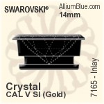 施华洛世奇 Inlay (7165) 14mm - Crystal CAL V SI With Gold Colour Casing