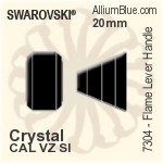 Swarovski Flame Lever Handle (7304) 20mm - Crystal CAL VZ SI - Click Image to Close