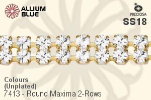 Preciosa Round Maxima 2-Rows Cupchain (7413 7176), Unplated Raw Brass, With Stones in SS18 - Colours - 关闭视窗 >> 可点击图片