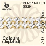 Preciosa Round Maxima 2-Rows Cupchain (7413 7182), Unplated Raw Brass, With Stones in SS29 - Colours