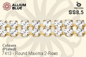 Preciosa Round Maxima 2-Rows Cupchain (7413 7172), Plated, With Stones in PP18 - Colours