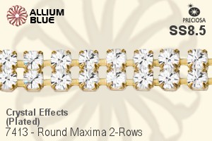 Preciosa Round Maxima 2-Rows Cupchain (7413 7172), Plated, With Stones in PP18 - Crystal Effects - 關閉視窗 >> 可點擊圖片