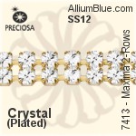 Preciosa Round Maxima 2-Rows Cupchain (7413 7174), Plated, With Stones in PP24 - Clear Crystal