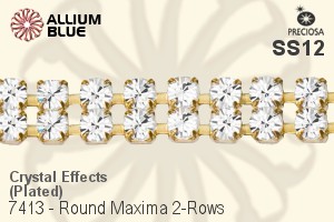 Preciosa Round Maxima 2-Rows Cupchain (7413 7174), Plated, With Stones in PP24 - Crystal Effects - Click Image to Close