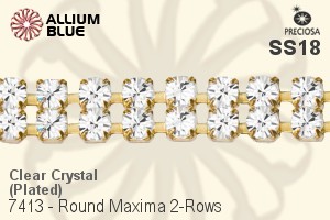 Preciosa Round Maxima 2-Rows Cupchain (7413 7176), Plated, With Stones in SS18 - Clear Crystal - 關閉視窗 >> 可點擊圖片