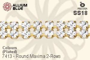 Preciosa Round Maxima 2-Rows Cupchain (7413 7176), Plated, With Stones in SS18 - Colours - Click Image to Close