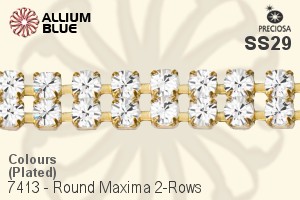 Preciosa Round Maxima 2-Rows Cupchain (7413 7182), Plated, With Stones in SS29 - Colours - Haga Click en la Imagen para Cerrar