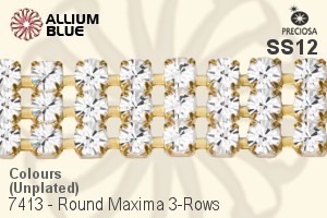 Preciosa Round Maxima 3-Rows Cupchain (7413 7175), Unplated Raw Brass, With Stones in PP24 - Colours - Haga Click en la Imagen para Cerrar