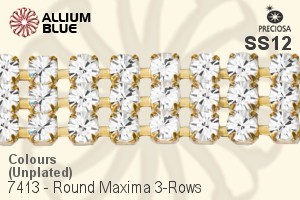 Preciosa Round Maxima 3-Rows Cupchain (7413 7175), Unplated Raw Brass, With Stones in PP24 - Colours - 關閉視窗 >> 可點擊圖片