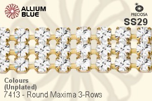 Preciosa Round Maxima 3-Rows Cupchain (7413 7183), Unplated Raw Brass, With Stones in SS29 - Colours - 关闭视窗 >> 可点击图片