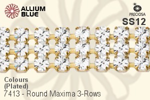 Preciosa Round Maxima 3-Rows Cupchain (7413 7175), Plated, With Stones in PP24 - Colours - Haga Click en la Imagen para Cerrar