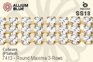 Preciosa Round Maxima 3-Rows Cupchain (7413 7177), Plated, With Stones in SS18 - Colours - 关闭视窗 >> 可点击图片