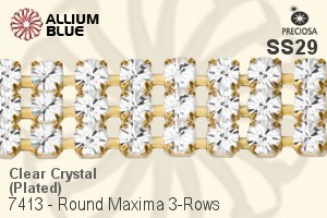 Preciosa Round Maxima 3-Rows Cupchain (7413 7183), Plated, With Stones in SS29 - Clear Crystal - Haga Click en la Imagen para Cerrar