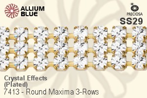 Preciosa Round Maxima 3-Rows Cupchain (7413 7183), Plated, With Stones in SS29 - Crystal Effects - Haga Click en la Imagen para Cerrar