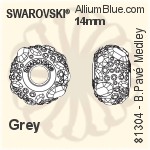 施華洛世奇 BeCharmed Pavé Medley (81304) 15mm - CE Grey / Black Diamond / Jet Hematite / Crystal Silver Shade / Greige