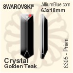 スワロフスキー STRASS Prism (8305) 63x18mm - クリスタル Golden Teak