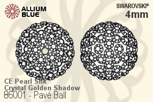 施华洛世奇 Pavé Ball (86001) 4mm - CE 珍珠 Silk / Crystal 金en Shadow - 关闭视窗 >> 可点击图片