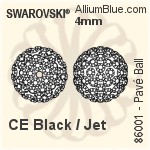 施华洛世奇 Pavé Ball (86001) 4mm - CE Black / Jet