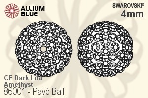 スワロフスキー Pavé Ball (86001) 4mm - CE Dark Lila / Amethyst - ウインドウを閉じる