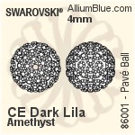 施华洛世奇 Pavé Ball (86001) 4mm - CE Dark Lila / Amethyst