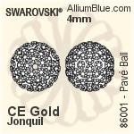 施华洛世奇 Pavé Ball (86001) 4mm - CE 金 / Jonquil