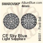 施华洛世奇 Pavé Ball (86001) 4mm - CE Sky Blue / Light Sapphire