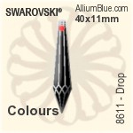 スワロフスキー STRASS Drop (8611) 40x11mm - カラー