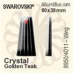 スワロフスキー STRASS Wing (8950/4011) 80x39mm - クリスタル Golden Teak