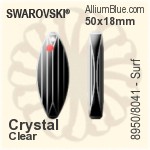 Swarovski STRASS Surf (8950/8041) 50x18mm - Clear Crystal - Click Image to Close
