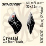 スワロフスキー STRASS Swing / 2-hole (8950/8052) 30x18mm - クリスタル Golden Teak