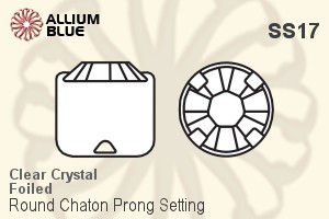 プレミアム・クリスタル Round Chaton in Prong 石座, SS17 - クリスタル フォイル