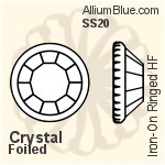 プレミアム・クリスタル Iron-On Ringed ラインストーン ホットフィックス SS20 - クリスタル フォイル
