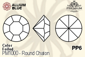 PREMIUM CRYSTAL Round Chaton PP6 Sapphire F