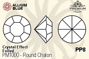PREMIUM Round Chaton (PM1000) PP8 - Crystal Effect With Foiling - Haga Click en la Imagen para Cerrar