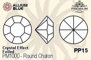 PREMIUM Round Chaton (PM1000) PP15 - Crystal Effect With Foiling - 關閉視窗 >> 可點擊圖片