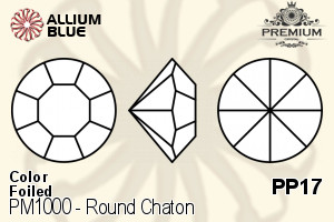 PREMIUM CRYSTAL Round Chaton PP17 Black Diamond F
