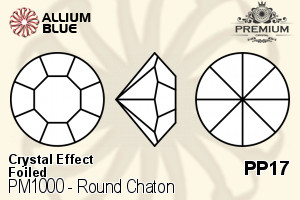 PREMIUM Round Chaton (PM1000) PP17 - Crystal Effect With Foiling - 关闭视窗 >> 可点击图片