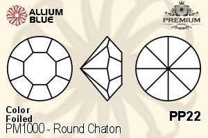 PREMIUM CRYSTAL Round Chaton PP22 Rose F