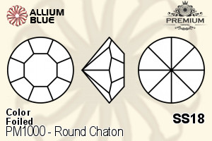 PREMIUM CRYSTAL Round Chaton SS18 Light Siam F