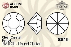 PREMIUM Round Chaton (PM1000) SS19 - Clear Crystal With Foiling - 關閉視窗 >> 可點擊圖片