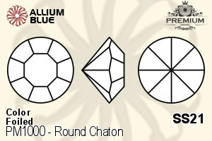 PREMIUM CRYSTAL Round Chaton SS21 Siam F
