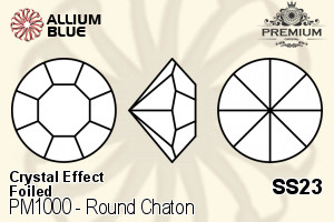 PREMIUM Round Chaton (PM1000) SS23 - Crystal Effect With Foiling