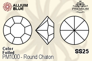 PREMIUM CRYSTAL Round Chaton SS25 Black Diamond F