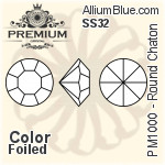 PREMIUM Round Chaton (PM1000) SS32 - Color With Foiling
