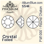 PREMIUM Round Chaton (PM1000) SS44 - Clear Crystal With Foiling