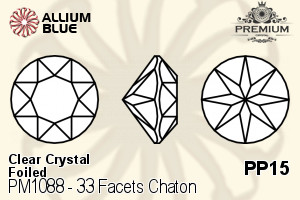 PREMIUM 33 Facets Chaton (PM1088) PP15 - Clear Crystal With Foiling